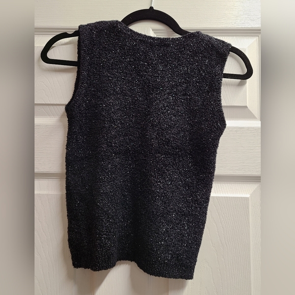 Vintage Y2K 90s Fuzzy Furry Fitted Tank Top - Picture 3 of 3